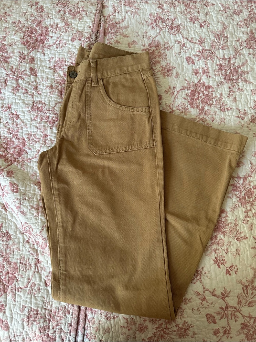 brandy melville low rise flare khaki pants